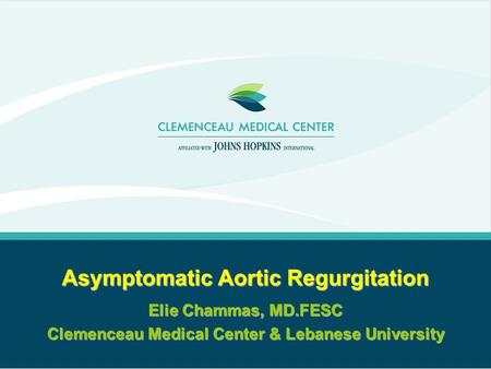 Asymptomatic Aortic Regurgitation
