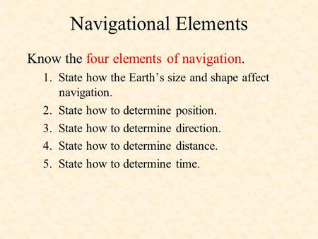 Navigational Elements