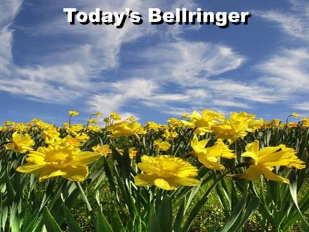 Todays Bellringer. Describe a time when you were depressed or discouraged. What made you discouraged? How long did it last? How did you get over it? Todays.