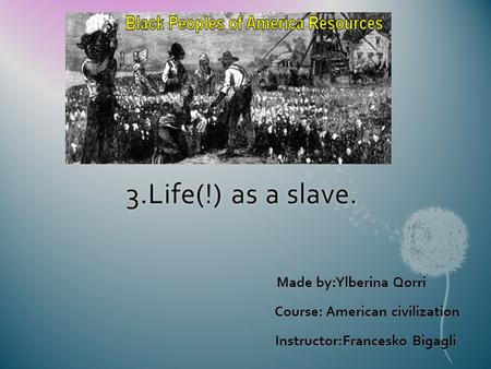 3.Life(!) as a slave. Made by:Ylberina Qorri