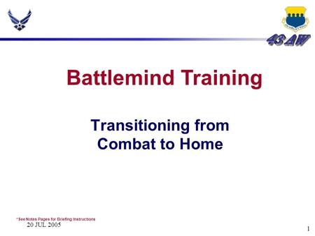 Transitioning from Combat to Home