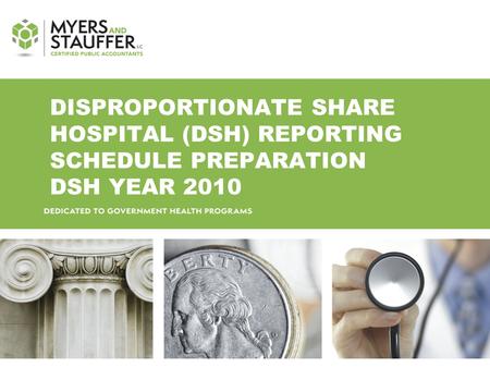 DISPROPORTIONATE SHARE HOSPITAL (DSH) REPORTING SCHEDULE PREPARATION DSH YEAR 2010.