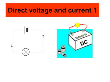 Direct voltage and current 1. Alternating voltage and current 1 The alternating voltage may make an alternating current flow.