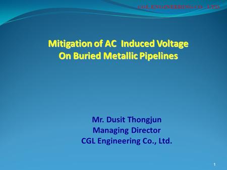 Mitigation of AC Induced Voltage On Buried Metallic Pipelines