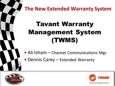 The New Extended Warranty System
