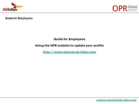 Using the OPR website to update your profile