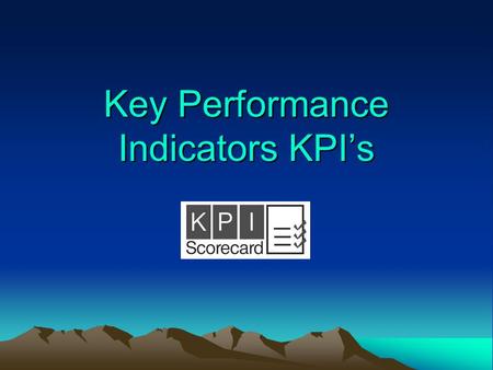 Key Performance Indicators KPI’s