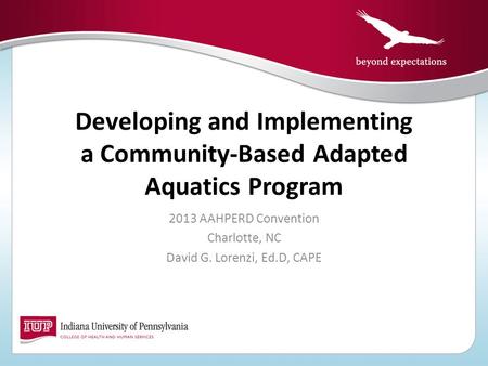 Developing and Implementing a Community-Based Adapted Aquatics Program