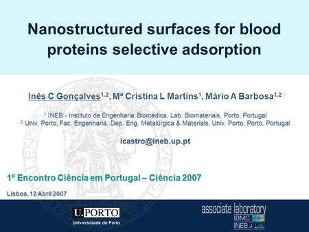 Nanostructured surfaces for blood proteins selective adsorption