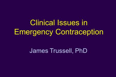Clinical Issues in Emergency Contraception