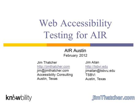 Web Accessibility Testing for AIR