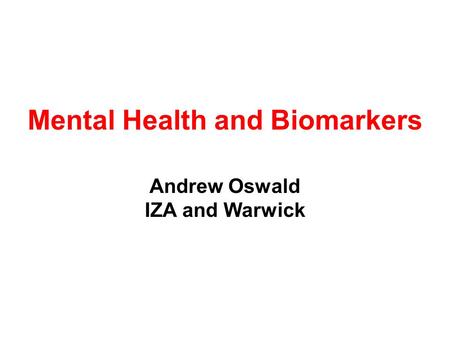 Mental Health and Biomarkers