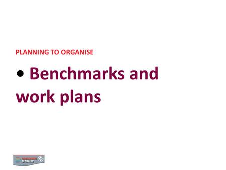 Benchmarks and work plans