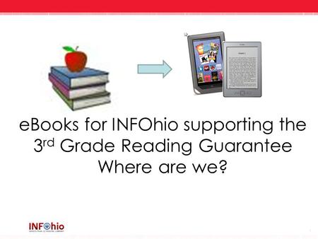 We Are Here!. eBooks for INFOhio supporting the 3rd Grade Reading Guarantee Where are we?