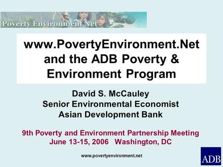 and the ADB Poverty & Environment Program
