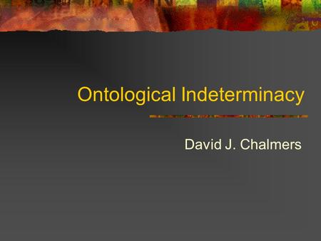 Ontological Indeterminacy