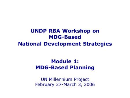 National Development Strategies