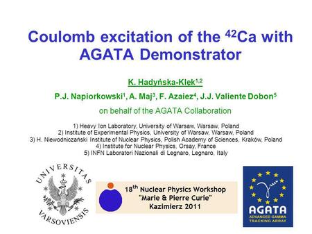 Coulomb excitation of the 42Ca with AGATA Demonstrator