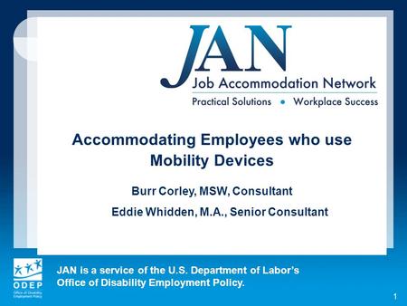 Accommodating Employees who use Burr Corley, MSW, Consultant