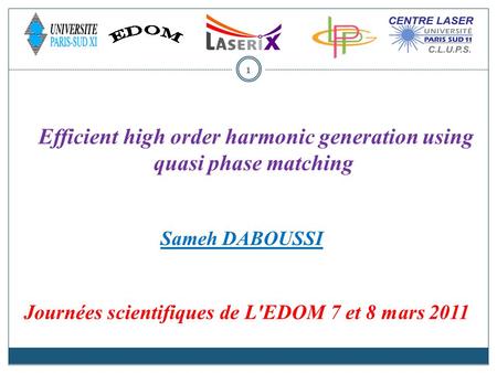 Efficient high order harmonic generation using quasi phase matching