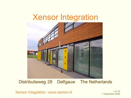 Xensor Integration Distributieweg 28 Delfgauw The Netherlands