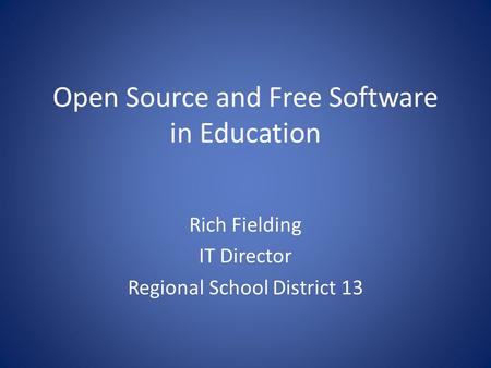 Open Source and Free Software in Education