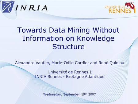 Towards Data Mining Without Information on Knowledge Structure