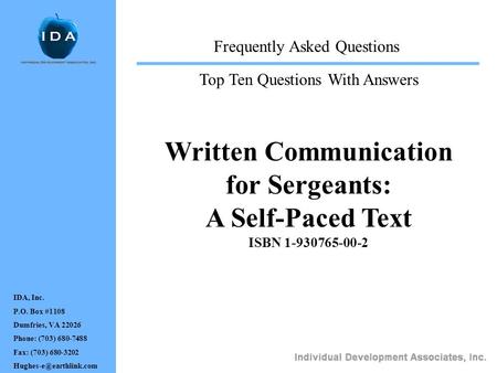 for Sergeants: A Self-Paced Text ISBN