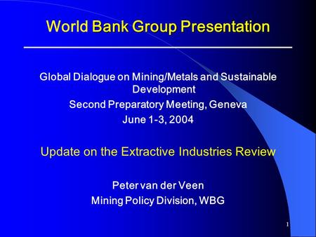 World Bank Group Presentation