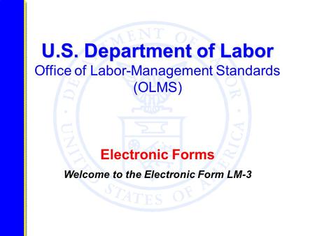 Welcome to the Electronic Form LM-3