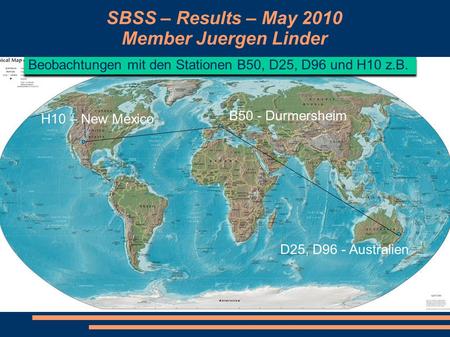 SBSS – Results – May 2010 Member Juergen Linder