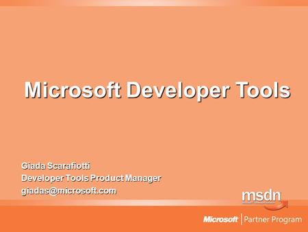 Giada Scarafiotti Developer Tools Product Manager Microsoft Developer Tools.
