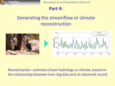 Generating the streamflow or climate reconstruction