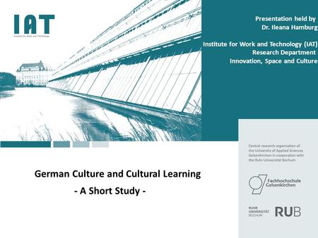 Agenda German Culture Cultural learning Literature Philosophy Science