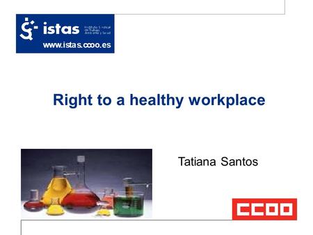 Www.istas.ccoo.es Right to a healthy workplace 03/11/2013 Tatiana Santos.