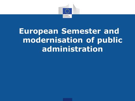 European Semester and modernisation of public administration