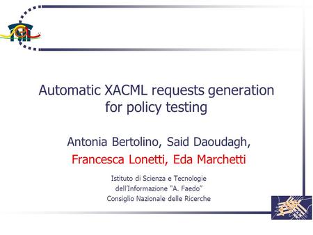 Automatic XACML requests generation for policy testing
