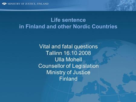 Life sentence in Finland and other Nordic Countries