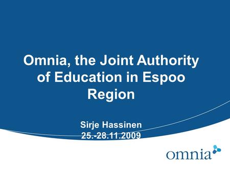 Omnia, the Joint Authority of Education in Espoo Region