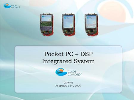 Pocket PC – DSP Integrated System Gliwice February 13 th, 2009.
