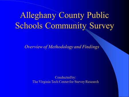Alleghany County Public Schools Community Survey