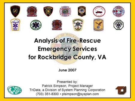 Analysis of Fire‑Rescue Emergency Services for Rockbridge County, VA