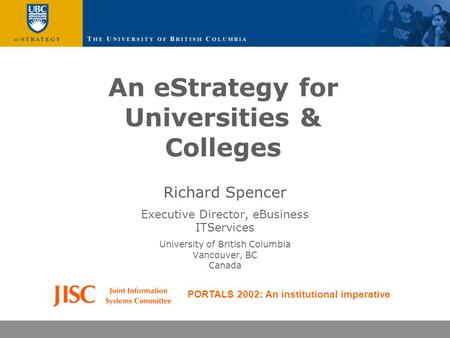 An eStrategy for Universities & Colleges