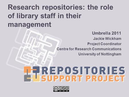 Research repositories: the role of library staff in their management