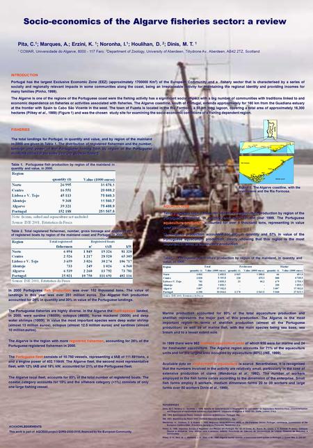 Socio-economics of the Algarve fisheries sector: a review