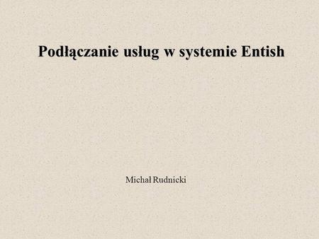 Podłączanie usług w systemie Entish Michał Rudnicki.