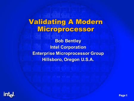 Validating A Modern Microprocessor