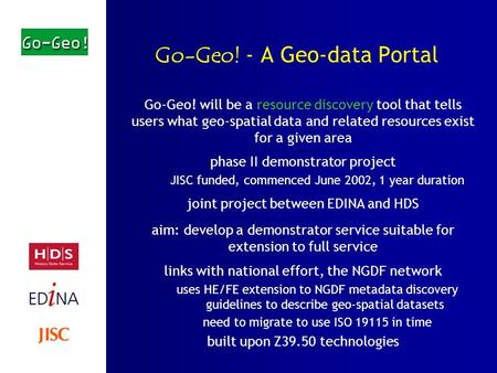 Go-Geo! - A Geo-data Portal