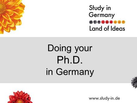 Doing your Ph.D. in Germany. Title of Presentation | Seite 2 Why? Excellence in Research Close cooperation with leading scientists.