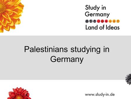 Palestinians studying in Germany. Title of Presentation | Seite 2 Universität Tübingen.